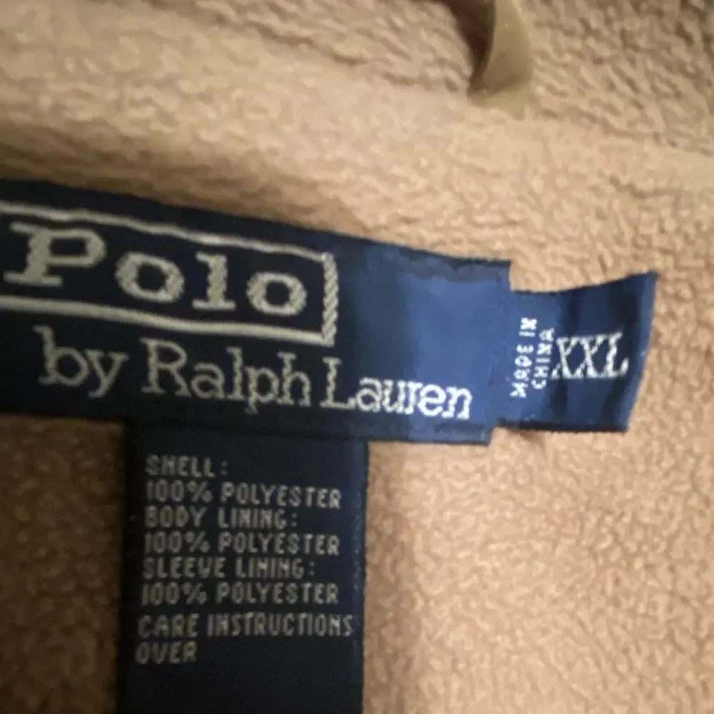 Polo by Ralph Lauren Men's Tan Full Zip Lined Jacket Stand-Up Collar XXL
